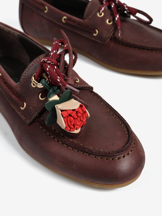 PRZYWIESZKA  DO BUTÓW  HEGO'S MILANO TULIPANO NAPPA CAMEL/ROSSO