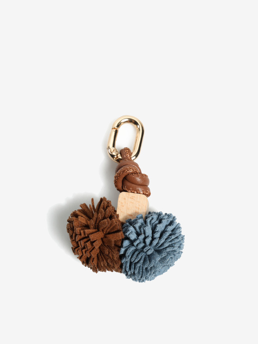 PRZYWIESZKA  DO BUTÓW  HEGO'S MILANO POMPON CAMOSCIO MARRONE/AVIO