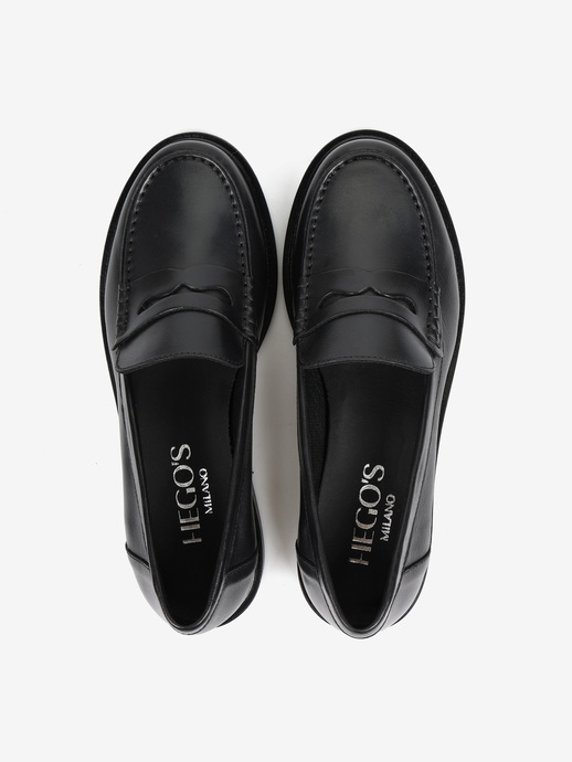 MOKASYNY HEGO'S Milano ELSA-N252 VITELLO NERO