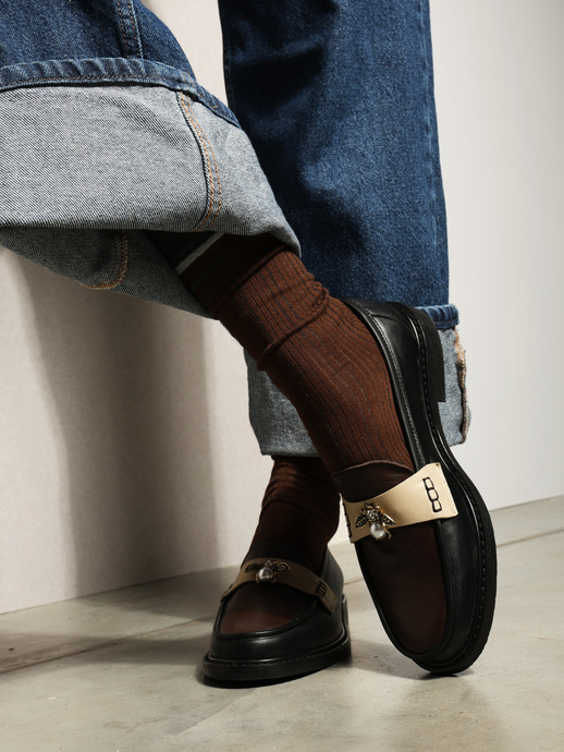 MOKASYNY HEGO'S Milano 2032 NAPPA NERO/T.MORO