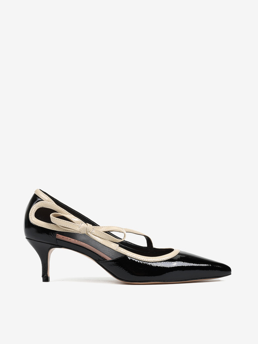 SZPILKI HEGO'S MILANO F65954 00002 VERNIZ PRETO/WHITE