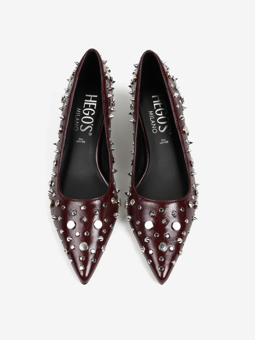 SZPILKI HEGO'S MILANO 32458-70 PATENT BURGUNDY