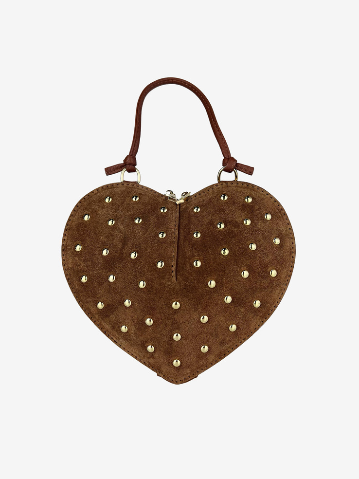 TOREBKA DAMSKA HEGO'S MILANO CUORE BORCHIE CROSTA MARRONE