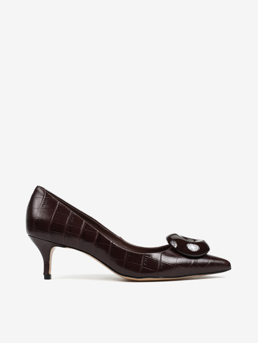 SZPILKI HEGO'S MILANO F65954 0004 CROCO CHOCOLATE
