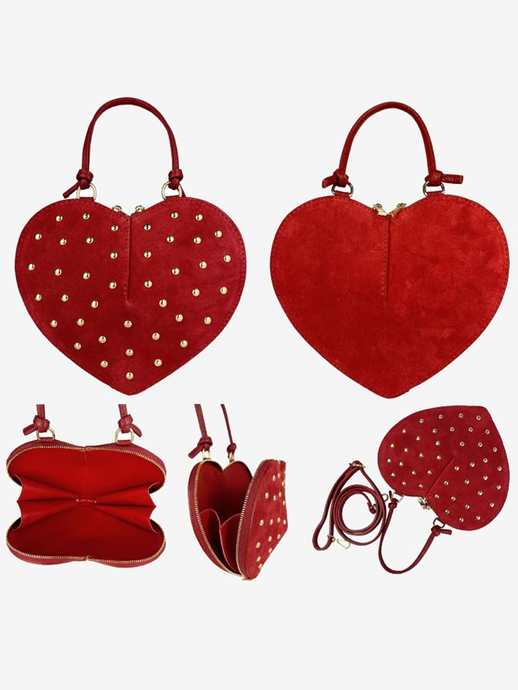 TOREBKA DAMSKA HEGO'S MILANO CUORE BORCHIE CROSTA MARRONE