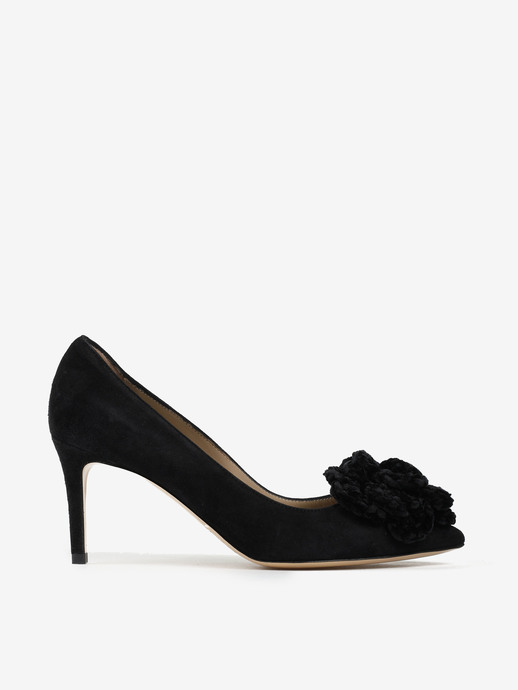 SZPILKI HEGO'S MILANO 1062 CAMOSCIO NERO/FIORI NERO