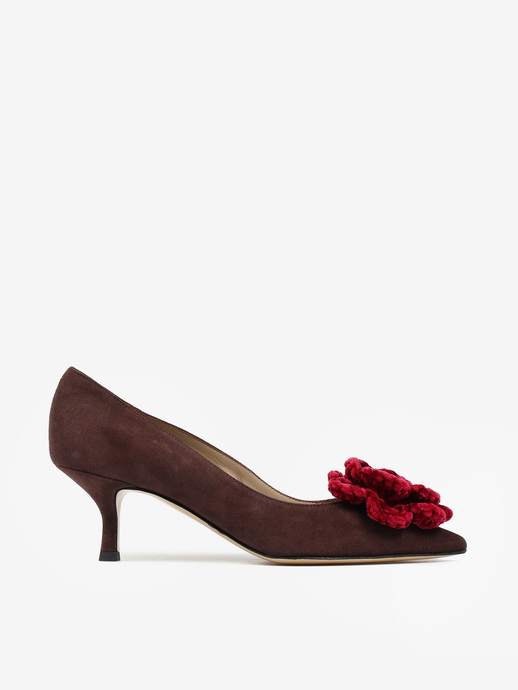 SZPILKI HEGO'S MILANO 6111 CAMOSCIO T.MORO/FIORI BORDO