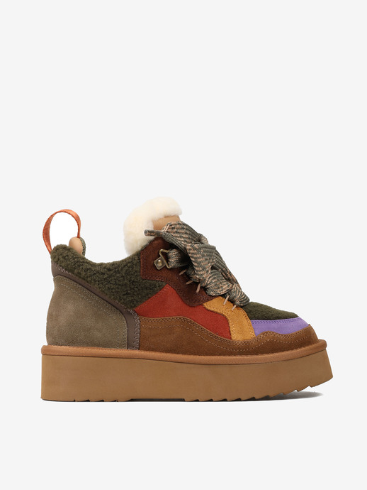 SNEAKERSY HEGO'S MILANO MOON-13 FUR OLIVE/PURPLE