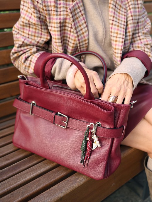 TOREBKA DAMSKA HEGO'S MILANO 050 MARTELLATO BURGUNDY