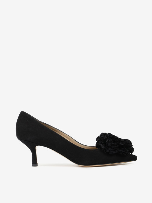 SZPILKI HEGO'S MILANO 6111 CAMOSCIO NERO/FIORI NERO