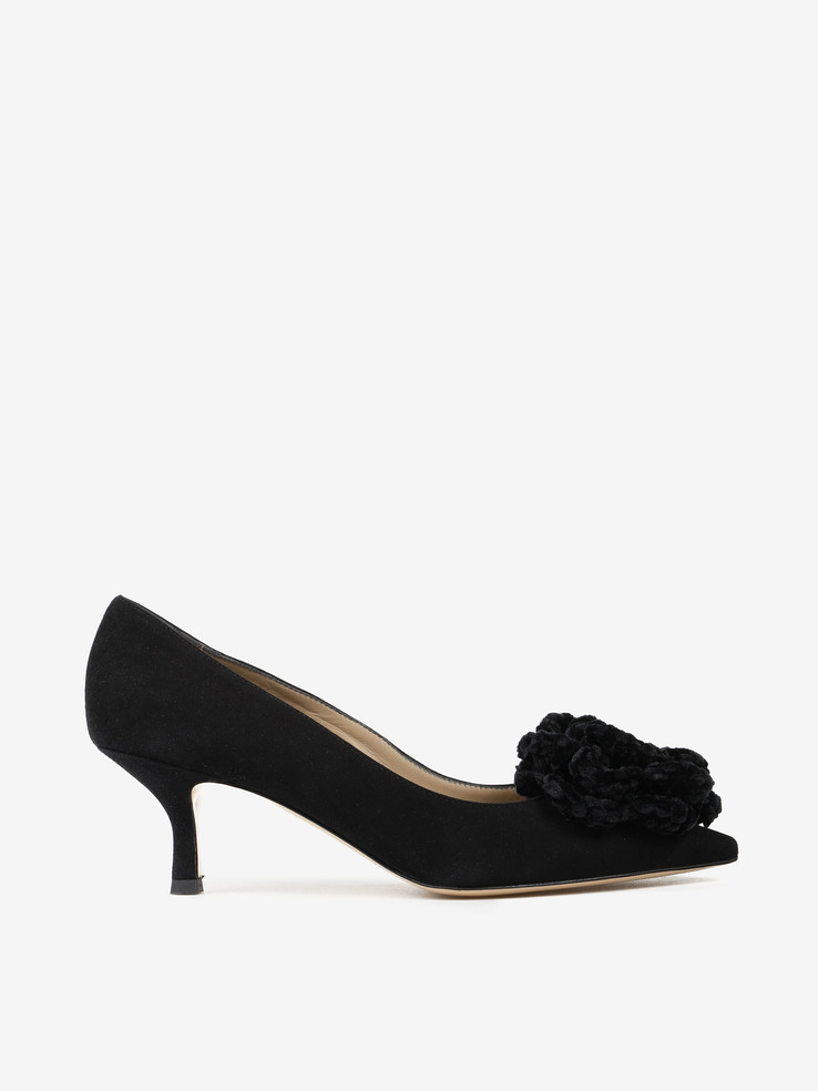 SZPILKI HEGO'S MILANO 6111 CAMOSCIO NERO/FIORI NERO
