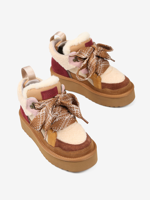 SNEAKERSY HEGO'S MILANO MOON-9 FUR MILK/COFFEE