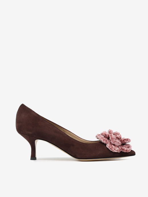 SZPILKI HEGO'S MILANO 6111 CAMOSCIO T.MORO/FIORI ROSA