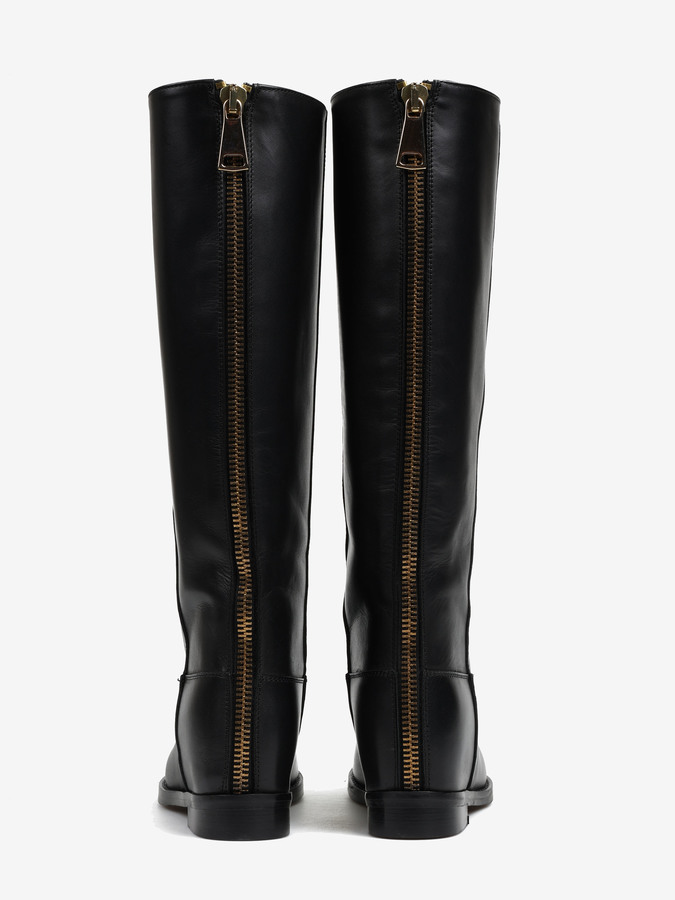 ヒロ CZARNE KOZAKI Z SUWAKIEM HEGO'S Milano GS1853-80 VITELLO NERO