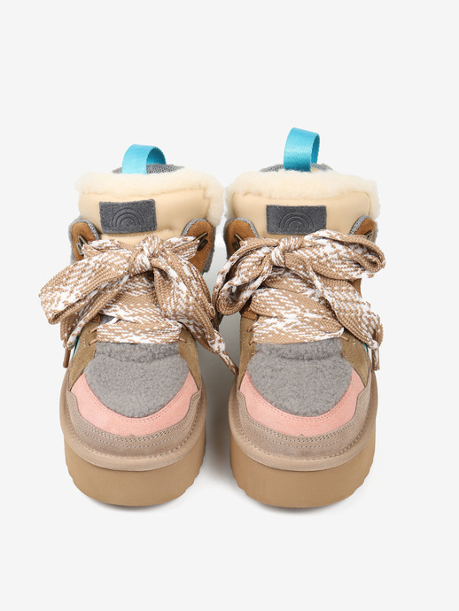 SNEAKERSY HEGO'S MILANO MOON-6 FUR GREY/NUDE
