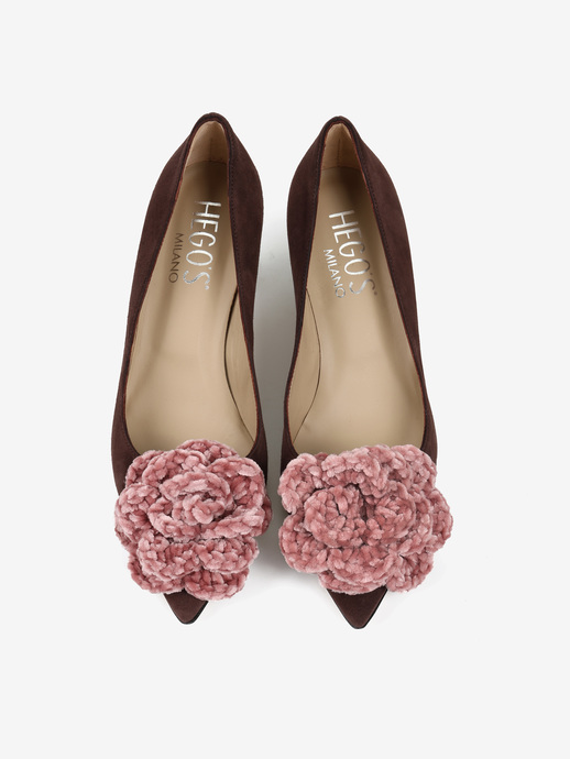 SZPILKI HEGO'S MILANO 6111 CAMOSCIO T.MORO/FIORI ROSA