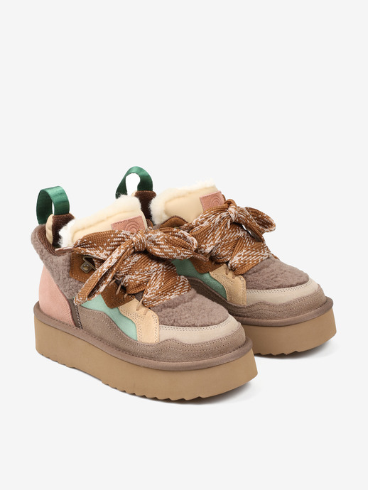 SNEAKERSY HEGO'S MILANO MOON-8 FUR TAUPE/BEIGE