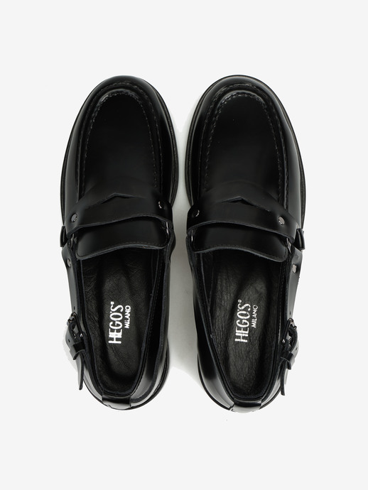 MOKASYNY HEGO'S MILANO AD2854 SPAZZOLATO BLACK
