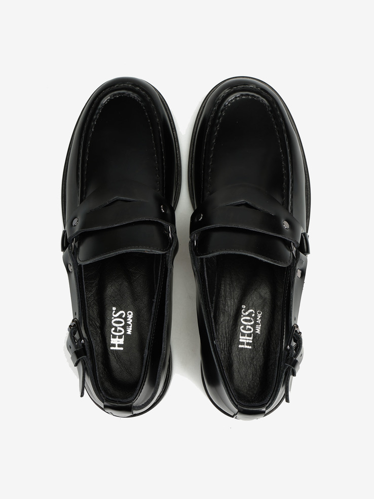 MOKASYNY HEGO'S MILANO AD2854 SPAZZOLATO BLACK