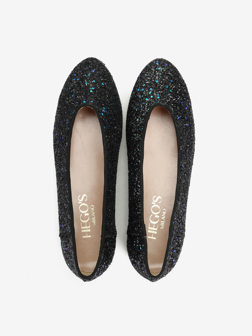 BALERINY HEGO'S MILANO 1868 GLITTER NERO/VERDE