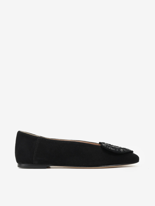 BALERINY HEGO'S MILANO 1868 CAMOSCIO CUORE NERO/PAILL NERO