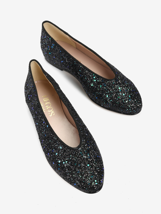BALERINY HEGO'S MILANO 1868 GLITTER NERO/VERDE