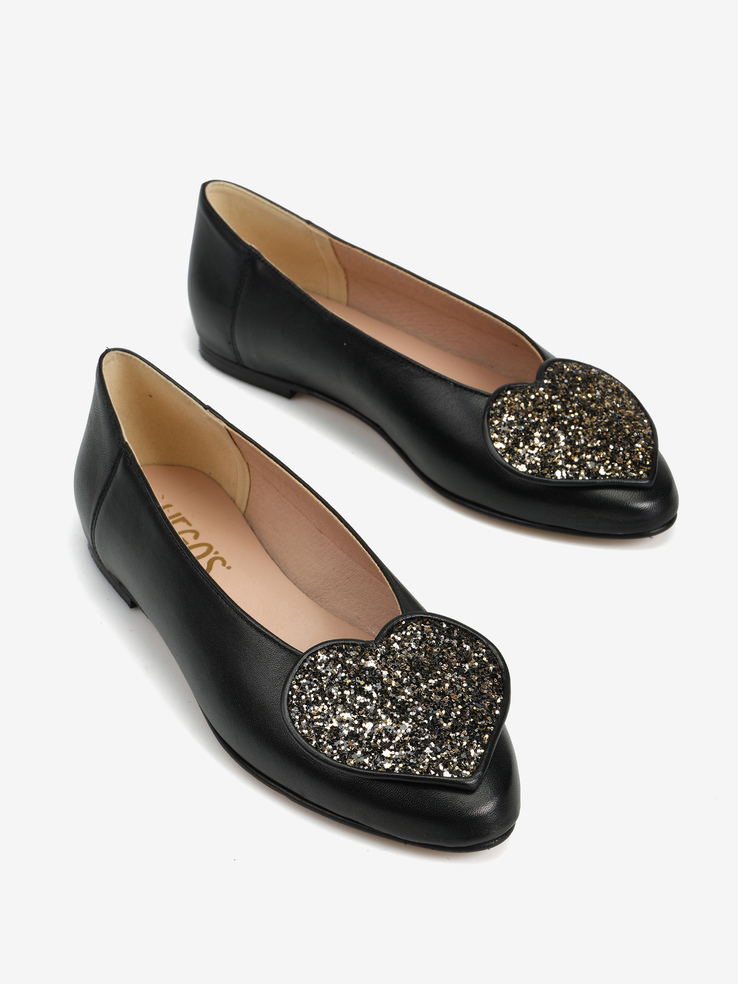 BALERINY HEGO'S MILANO 1868 NAPPA CUORE NERO/PIRITE