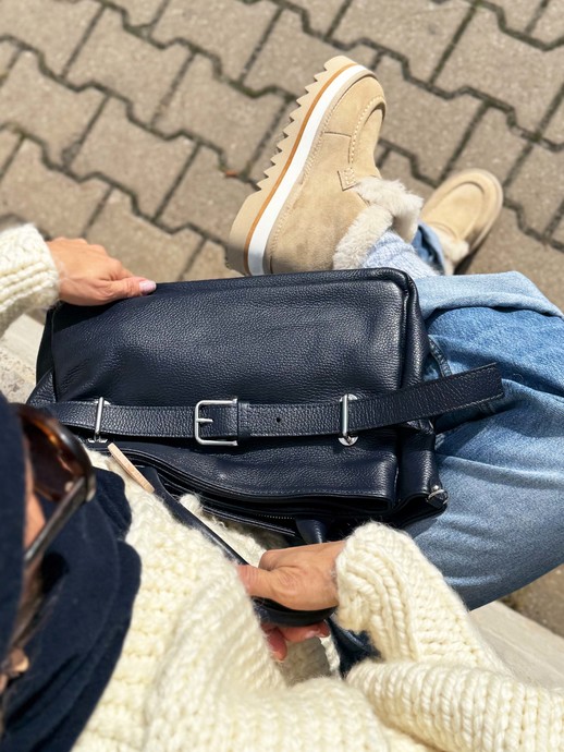TOREBKA DAMSKA HEGO'S MILANO 050 MARTELLATO BLU NAVY