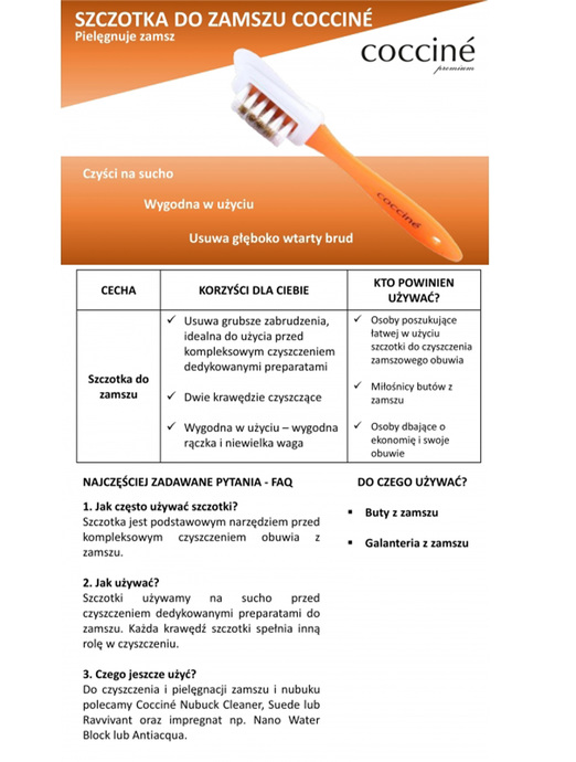 SZCZOTKA DO ZAMSZU I NUBUKU COCCINE SZCZOTKA DO ZAMSZU