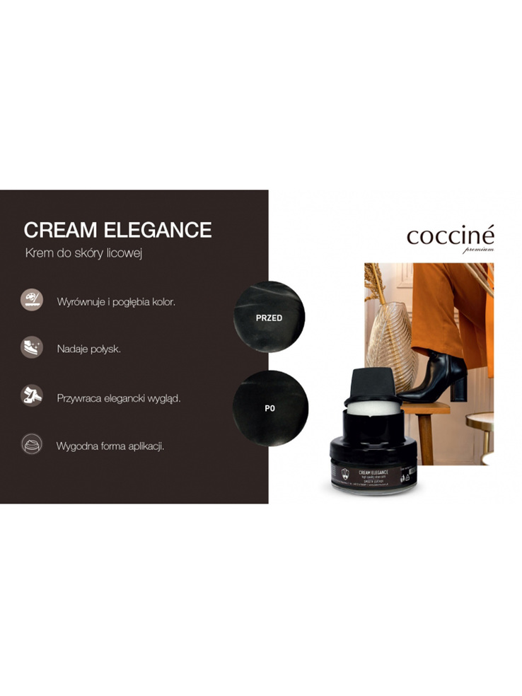 PIELĘGNUJĄCY KREM DO BUTÓW COCCINE CREAM ELEGANCE BROWN