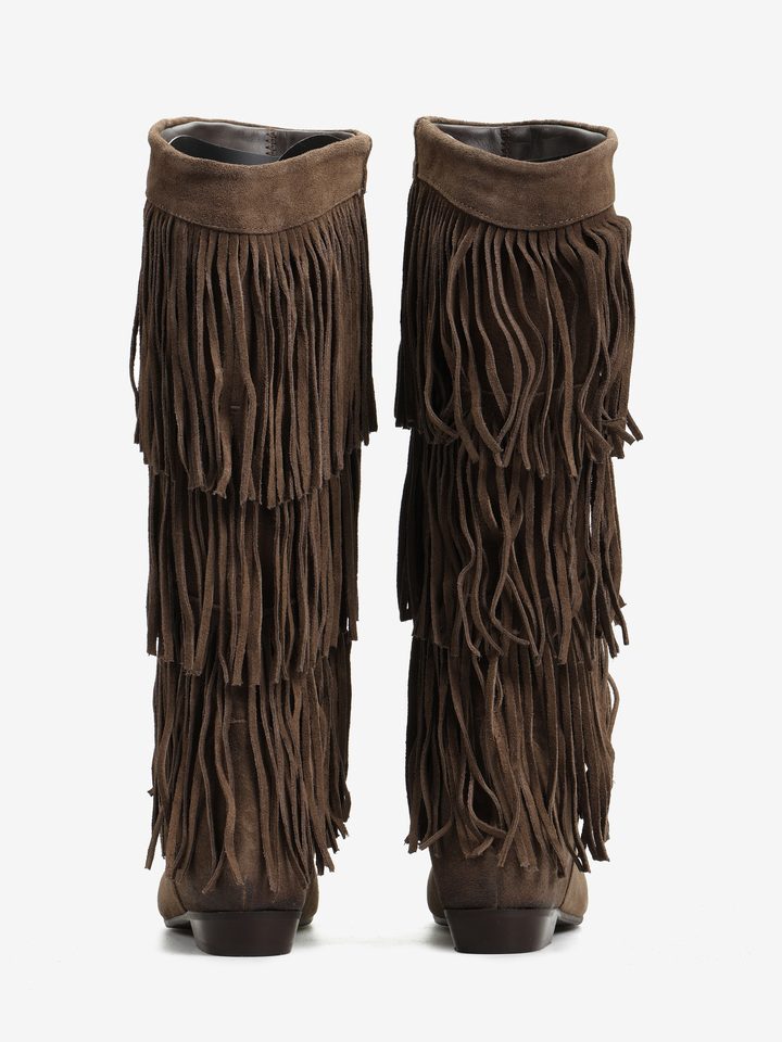 ZAMSZOWE KOZAKI Z FRĘDZLAMI HEGO'S MILANO