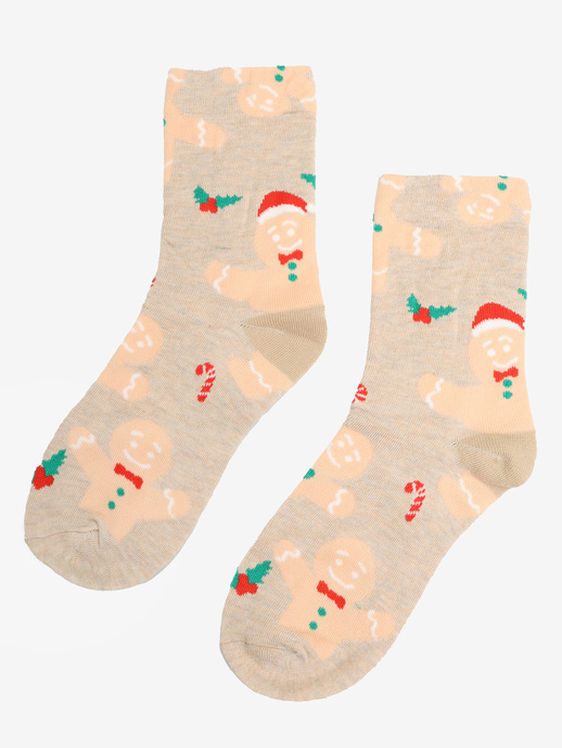 SKARPETY HEGO'S MILANO SKARPETKI ŚWIĄTECZNE BEŻOWE