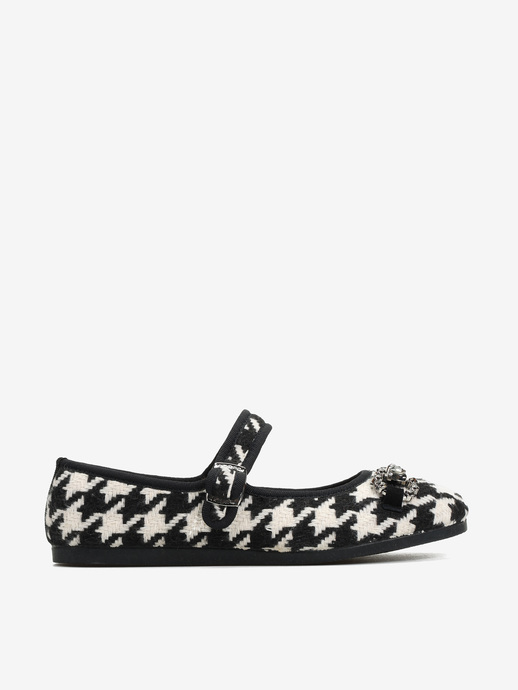 BALERINY VULCANINE BY HEGO'S MILANO V-127-T PIED POULE BIANCO/NERO