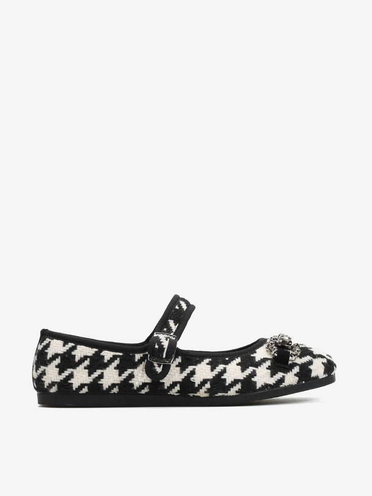 BALERINY VULCANINE BY HEGO'S MILANO V-127-T PIED POULE BIANCO/NERO