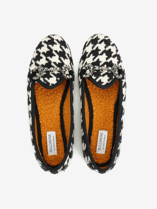 BALERINY VULCANINE BY HEGO'S MILANO V-123-T PIED POULE NERO/BIANCO