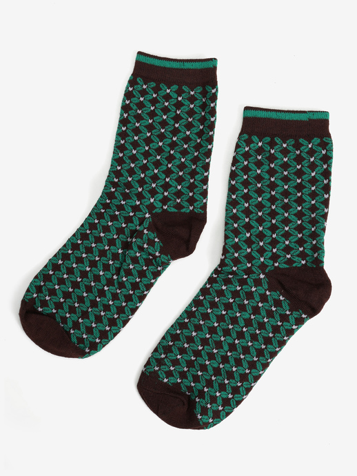 SKARPETY HEGO'S MILANO SKARPETKI WZÓR ZIELONY/BRĄZOWY