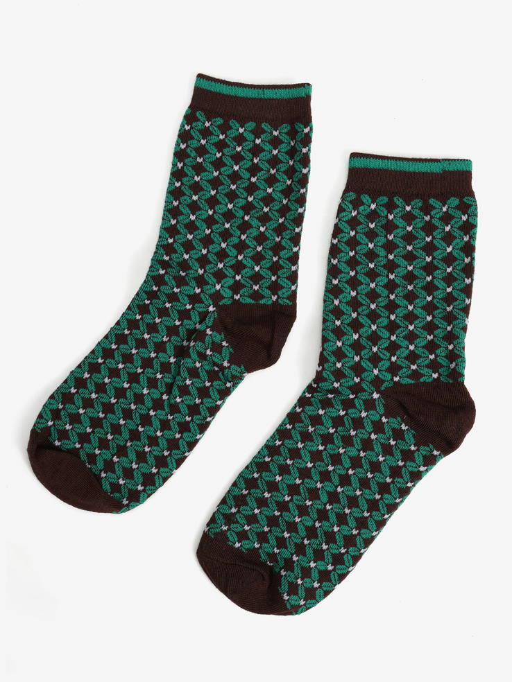 SKARPETY HEGO'S MILANO SKARPETKI WZÓR ZIELONY/BRĄZOWY