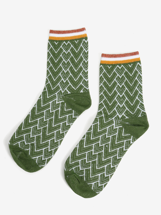 SKARPETY HEGO'S MILANO SKARPETKI WZÓR ZIELONY/BIAŁY