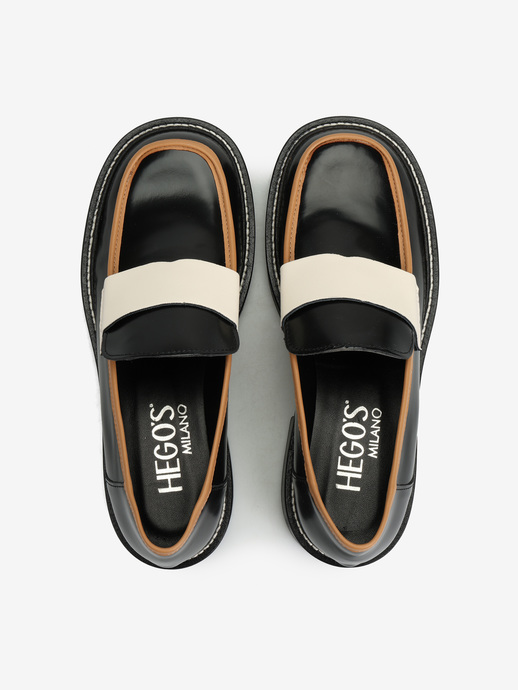 MOKASYNY HEGO'S MILANO 1923 ABRASIVATO NERO/GRANO
