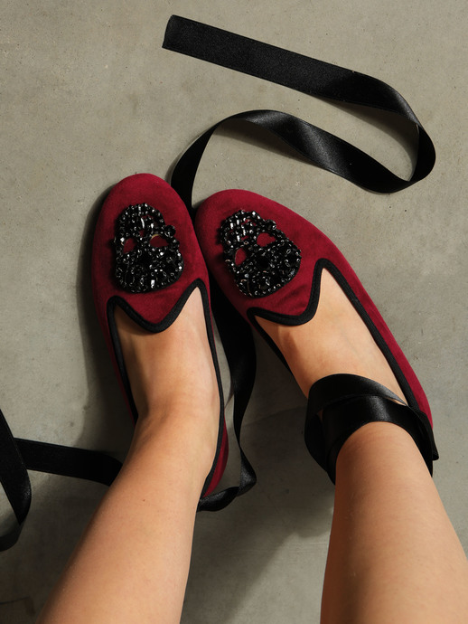 BALERINY VULCANINE BY HEGO'S MILANO V-113-C VELOUR PORPORA