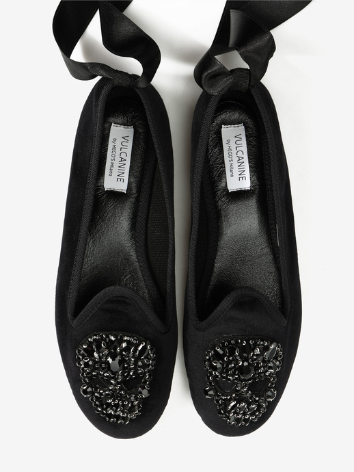 BALERINY VULCANINE BY HEGO'S MILANO V-113-C VELOUR NERO