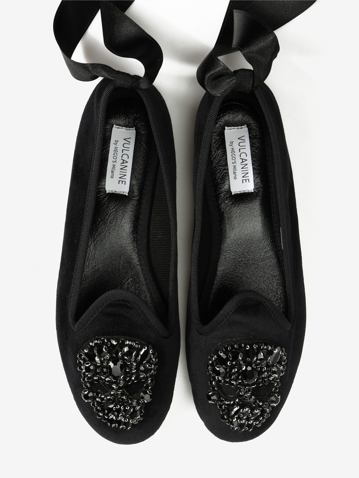 BALERINY VULCANINE BY HEGO'S MILANO V-113-C VELOUR NERO