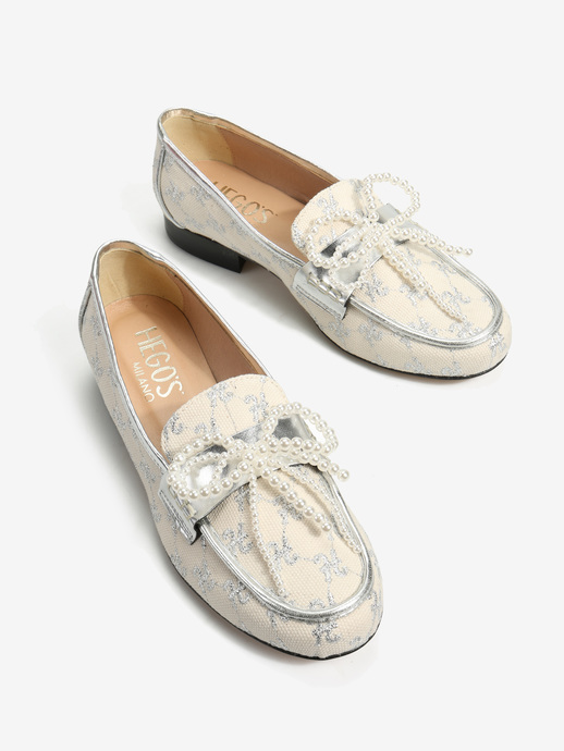 MOKASYNY HEGO'S MILANO 1972-T TESSUTO H ARGENTO