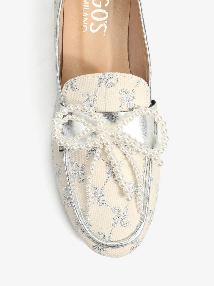 MOKASYNY Z KOKARDKĄ Z PEREŁ HEGO'S MILANO