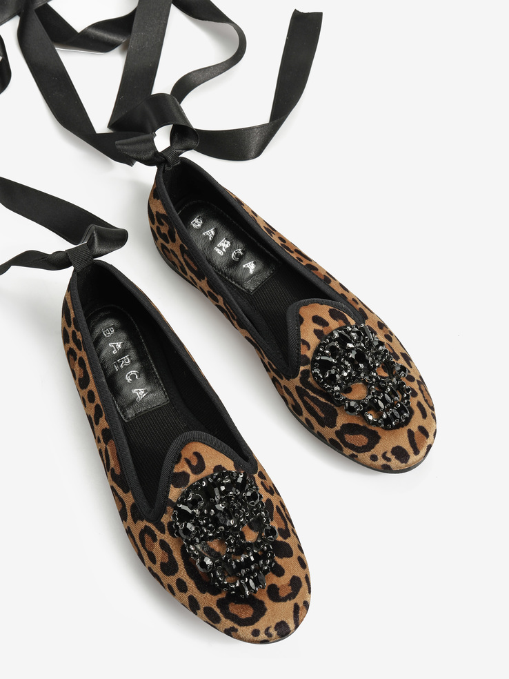 BALERINY VULCANINE BY HEGO'S MILANO V-113-T VELOUR LEO