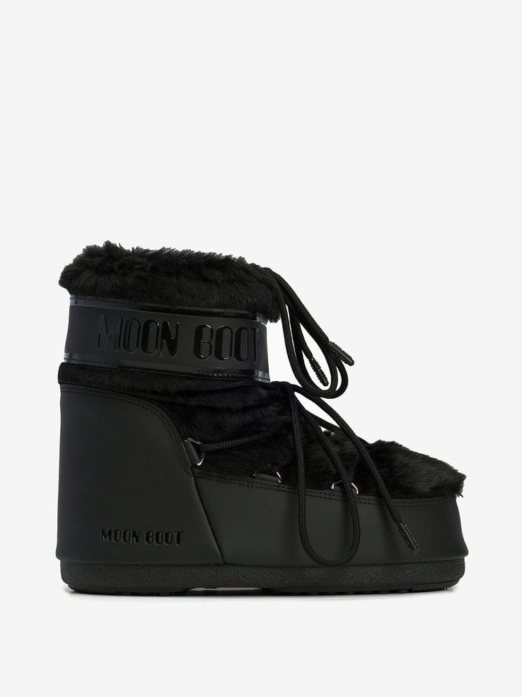 ŚNIEGOWCE MOON BOOT ICON LOW FAUX FUR BLACK
