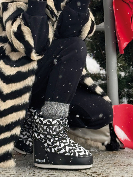 ŚNIEGOWCE MOON BOOT ICON LOW OPTICAL BLACK/WHITE