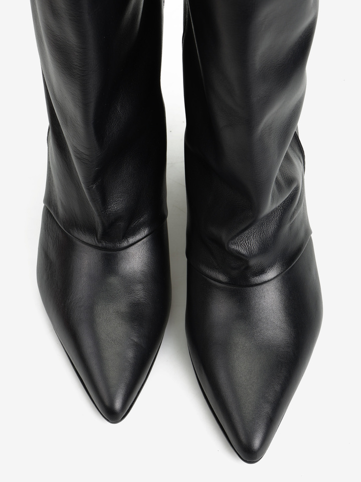 CZARNE KOZAKI DAMSKIE Z SZEROKĄ CHOLEWKĄ HEGO'S