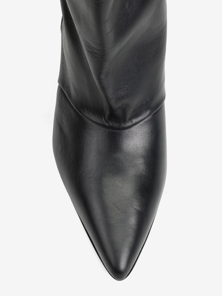 CZARNE KOZAKI DAMSKIE Z SZEROKĄ CHOLEWKĄ HEGO'S