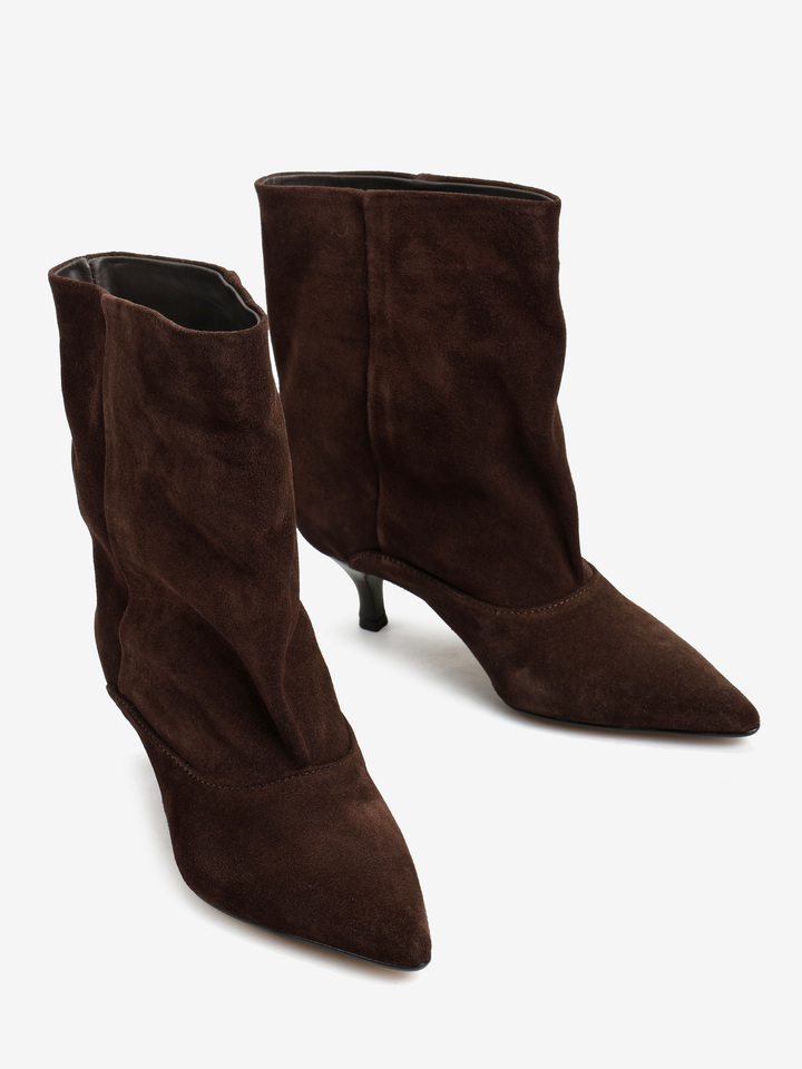 BRĄZOWE BOTKI NA NISKIM OBCASIE HEGO'S MILANO